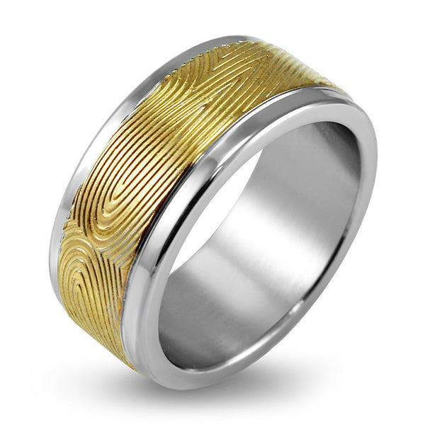 MNR-323T-B Stainless Steel & Gold Ring