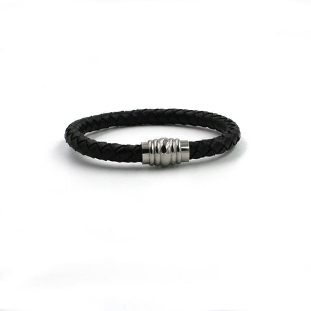 OEMBR03 Leather & Steel Bracelet