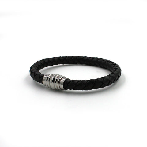 OEMBR03 Leather & Steel Bracelet