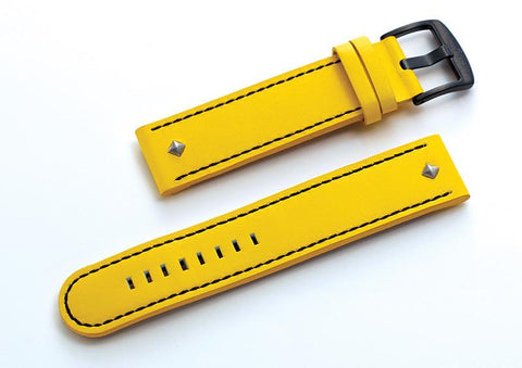 Steel Blaze Yellow Watch Strap w/Rivets-SB Design Studio