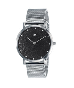 SOB1035 Steel Blaze Watch w/Mesh Bracelet-SB Design Studio