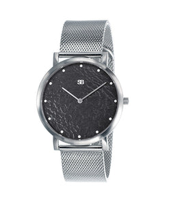 SOB1036 Steel Blaze Watch w/Mesh Bracelet-SB Design Studio