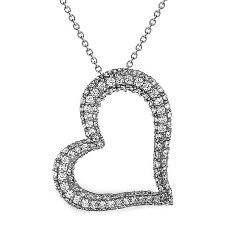 EWP120161 Sterling Silver Heart Pendant Necklace