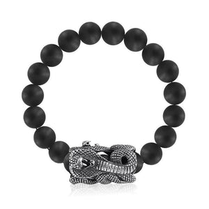 BBR0275 SB Onyx Bracelet w/Cobra